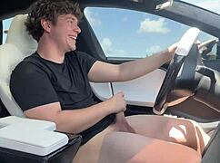 I, tatted up big tits slut Alby Rydes, fuck in a driving car