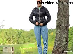 Susie In Softcore Solo Outdoor Public Pissing Scene!