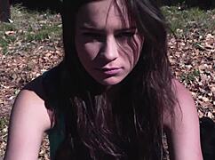 a stranded brunette model gets her hopes up when the lez milf with big tits offers help