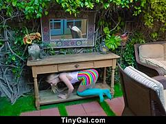 tiny teen gets fucked hard in washing machine