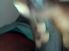 Big black dick cums on her