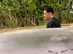 WIFE CHEATS on husband STREET after CAR runs out of GAS, CUCKOLD hugs the guy