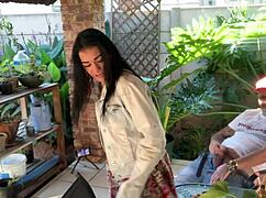 Outdoor Mutual Masturbation With Stepsis In Skirt