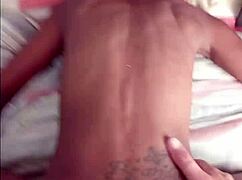 White Man Pounds Hot Black Girl Doggystyle and Missionary with Intense Blowjob