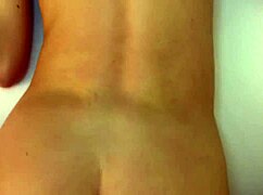 Teen on bed after bath