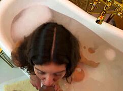 Teen on bed after bath