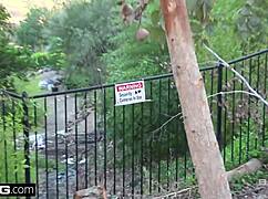 alyssa cole flashing her tits in the park is wild