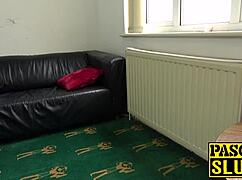 Busty Inked Babe Dominated And Fed With Big Dick