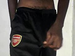 Kenyan man with big dick masturbates on camera