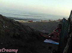 Flashing My Cock in Front of Stepdaughter on Public Beach for Cumshot