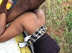 ebony cheerleader in casual chat