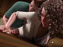 Hot Blonde And Curly Girl Get Fucked Hard In Ass Against Table!