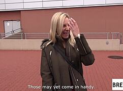 bianca ferrero performs in the breedbus with close-up scenes and natural tits