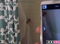 Teen Stepsister Pussy Spied Hardcore with Big Cock Blowjob