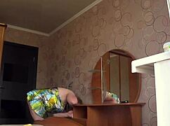 neighbor watches chubby milf through open window