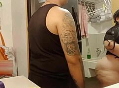 i say, 'let's fuck in the kitchen,' as i bend her over and pound her wet pussy