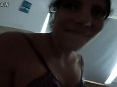 Latina stepsister dances teasingly in my new apartment condo room.