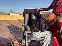 I Suck My Neighbor's Cock And Swallow Cum On The Community Terrace