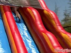 Wet Lesbians Strapon Fucking In Outdoors Orgy