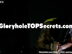 You just fucking love this POV blowjob where the brunette teen sucks monster cock at gloryhole.