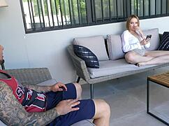 Blonde teen anal sex with huge dick guy.