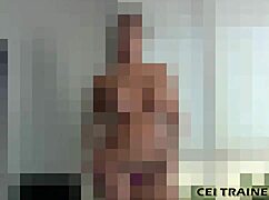 Disgusting little cum piggie swallows load in POV femdom masturbation