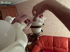 I was just fixin' the light, but she jumped to suck my dick.