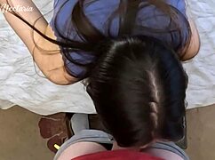 I was just fixin' the light, but she jumped to suck my dick.