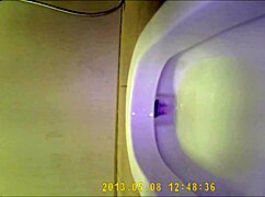 asian teen 18+ pees in hidden toilet spot