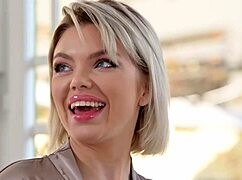 Blonde beauty Winter Ashby takes mouthful of cum after sensual massage