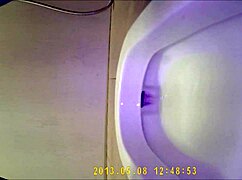 asian teen 18+ pees in hidden toilet spot