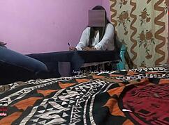 Ebony Indian Doctor Strokes Patient's Big Cock!