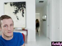 angry horny teen punishes stepbrother in garage for pranks