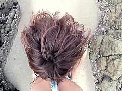 I, an anorexic japnese mature gilf, gve a stranger boy a pov blowjob at the beach befor gettin an intens orgasm in ful uncensored jav porn