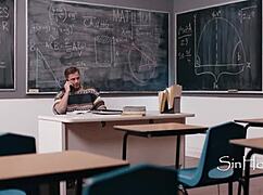 Dyke Teachers Help Desperate Male Colleague with Blowjob