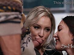 Dyke Teachers Help Desperate Male Colleague with Blowjob