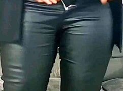 compilation of a mature woman who loves wearing leather