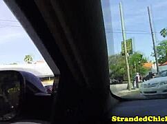 amateur teen hitchhiker gets blowjob and fucking on car