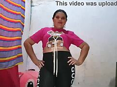 blonde in pink blouse modeling for me