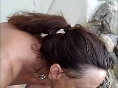 Pov Mature Hotwife CANDI ANNIE MILKS COCK At Nudist Resort Pool