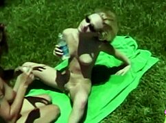 Blonde lesbian wants nothing else but to get a mouth full of her girls cum outdoors