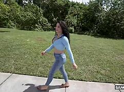 The girl bent over and sucked the big black cock in doggystyle