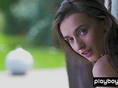 Eastern European teen Gloria Sol poses naked outdoors