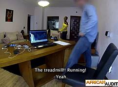 Hot ebony teen 18+ clarice swallowed a huge cock and spit on it after casting