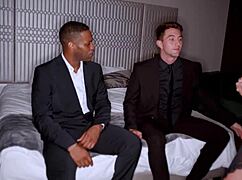 interracial threesome with la sirena 69 getting a sex lesson. big cock choking and gagging.