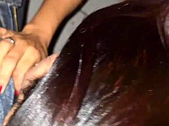 the guy behind the gloryhole couldn't handle it so i asked my husband to make me cum