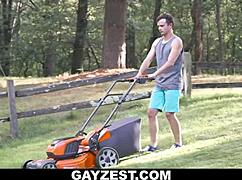 The mature silverdaddy DILF checks out his twink's perfect asshole on Gayzest.com