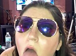 succulent samantha swallowing a creamy load from a black cock