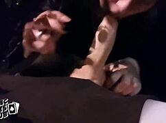 Amsterdam's bushy club turns into a public whore sex studio for hardcore adults.