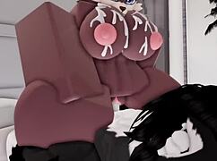 Hot furry girl in Roblox gets fucked